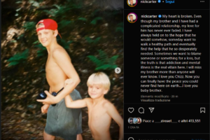 La triste dichiarazione di Nick Carter sulla morte del fratello Aaron